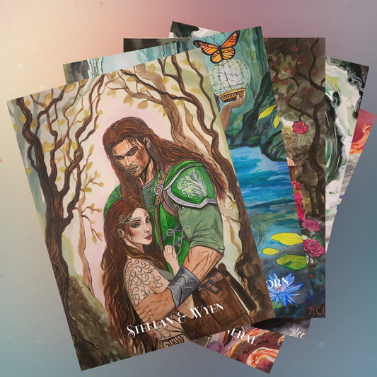 Complete Set Moon Gate Prophecies Watercolor Art Print Collection of 14