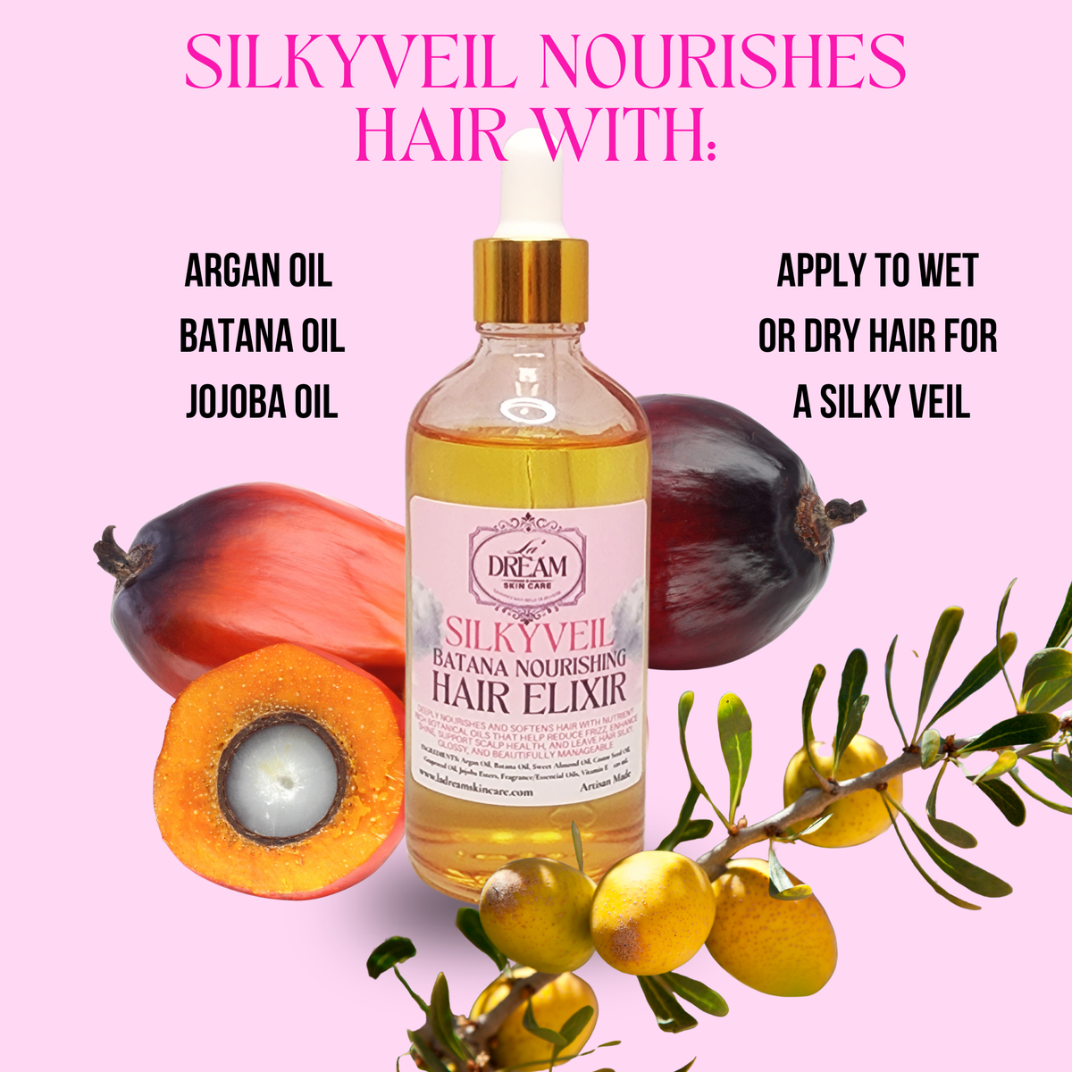 Silkyveil Batana Nourishing Hair Elixir with Argan Oil